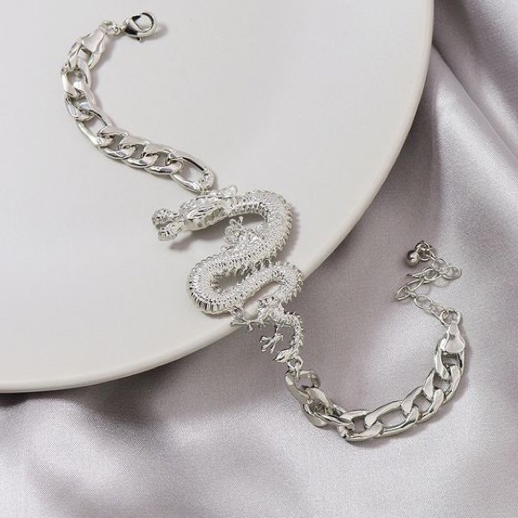 NEW | Silver Chain Dragon Bracelet π - Picture 1 of 2
